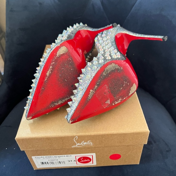 Christian louboutin follies spikes 100mm silver/clear - Picture 7 of 7